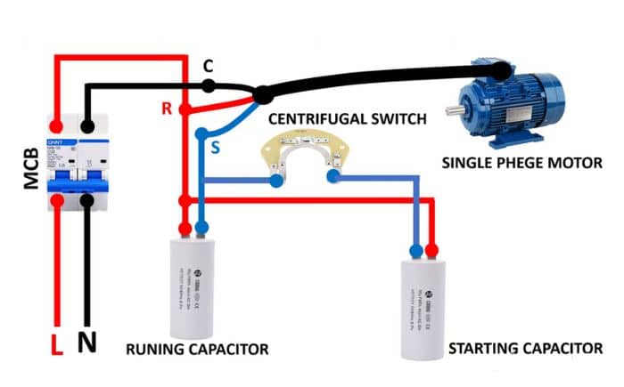 how to connect centrifugal switch to induction motor